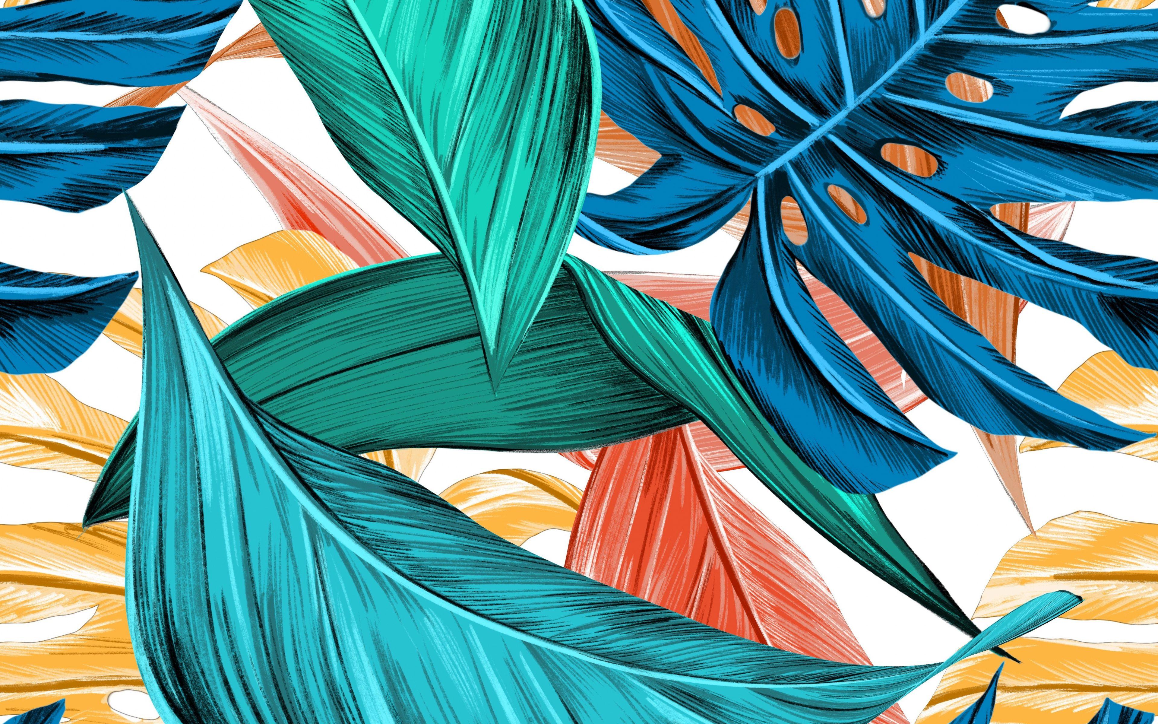 3840x2400 Download Abstract, leaves, colorful, art wallpaper, 3840x 4K Ultra HD 16: Widescreen
