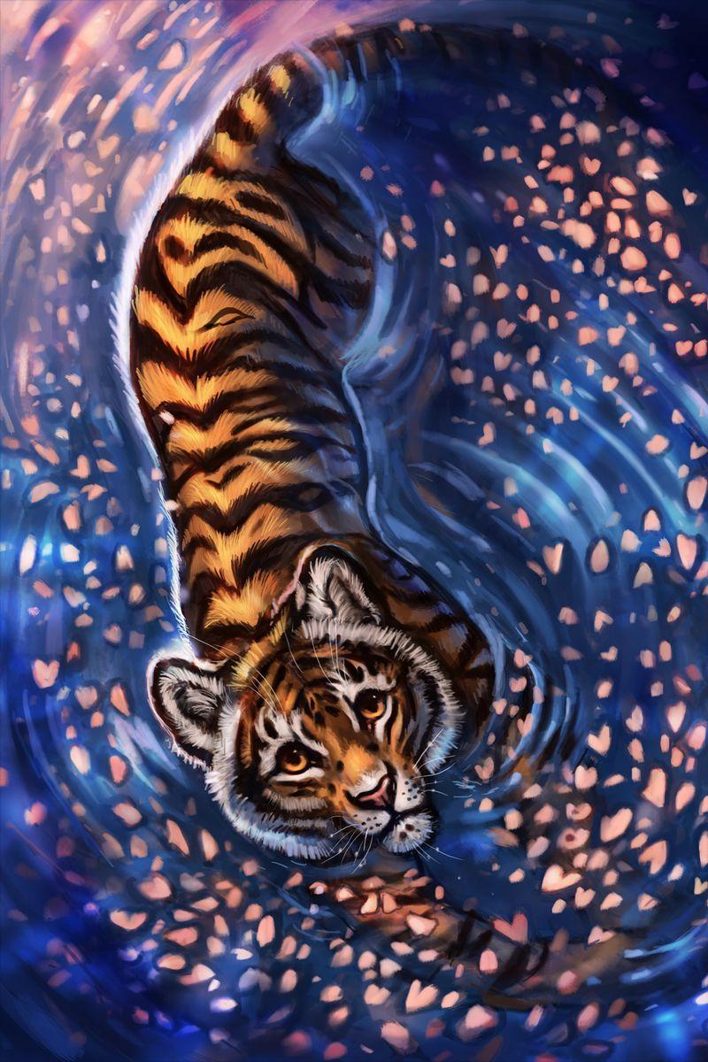 800x1200 Download Wallpaper 800x1200 Tiger, Cub, Art, Cute, Sight Iphone 4s 4 For Parallax HD Background