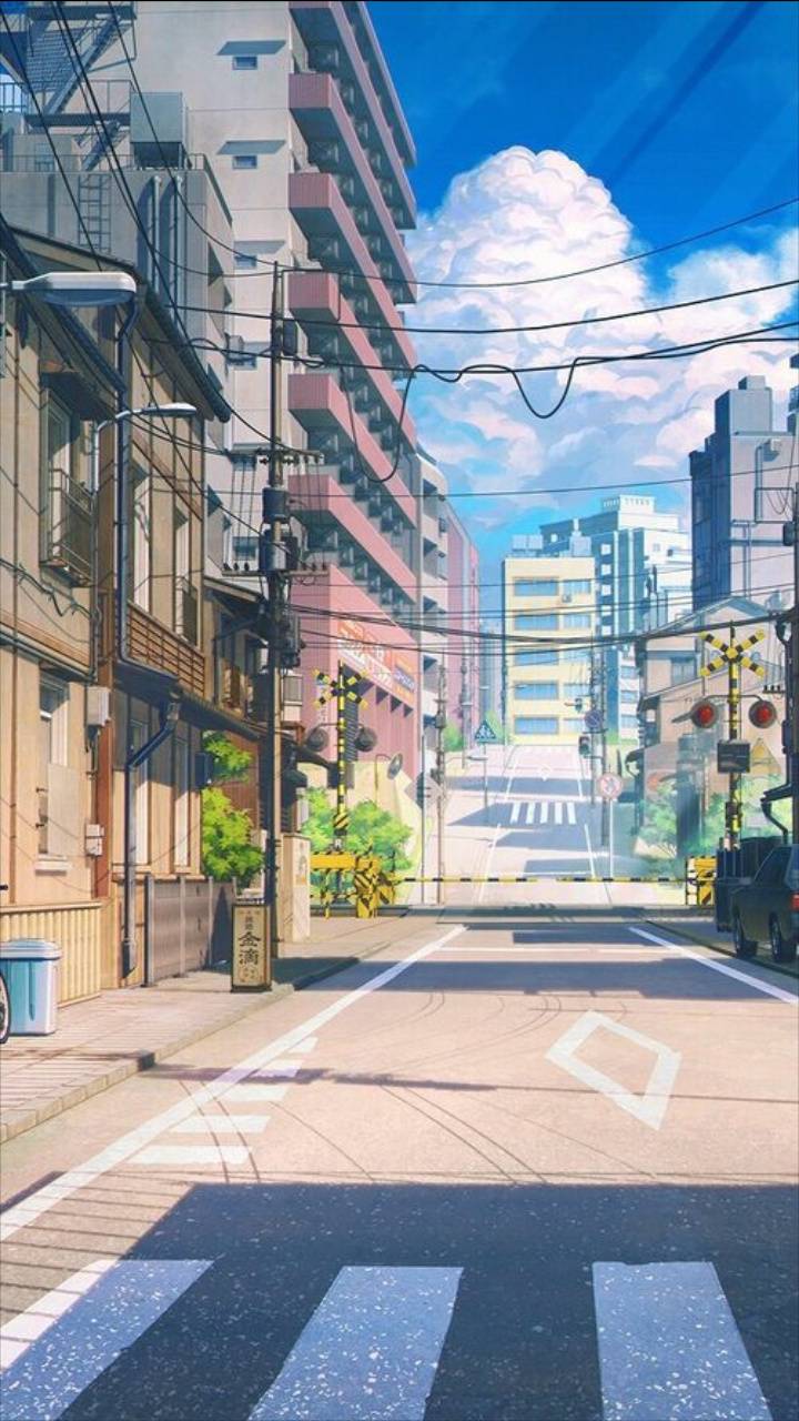 720x1280 Anime city wallpaper