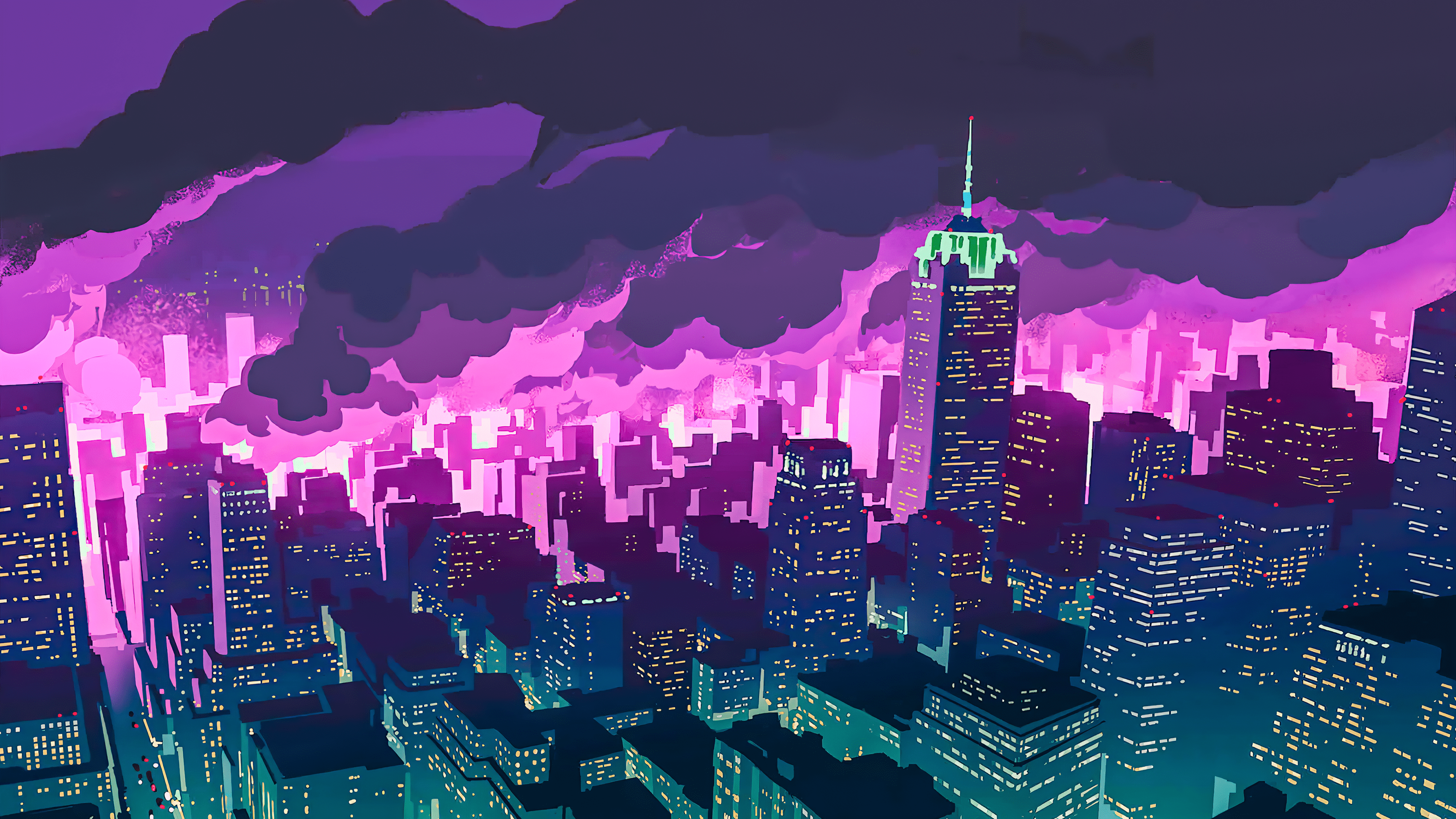 3840x2160 Promare Night City [3840x2160]. Anime city, Anime wallpaper, City wallpaper