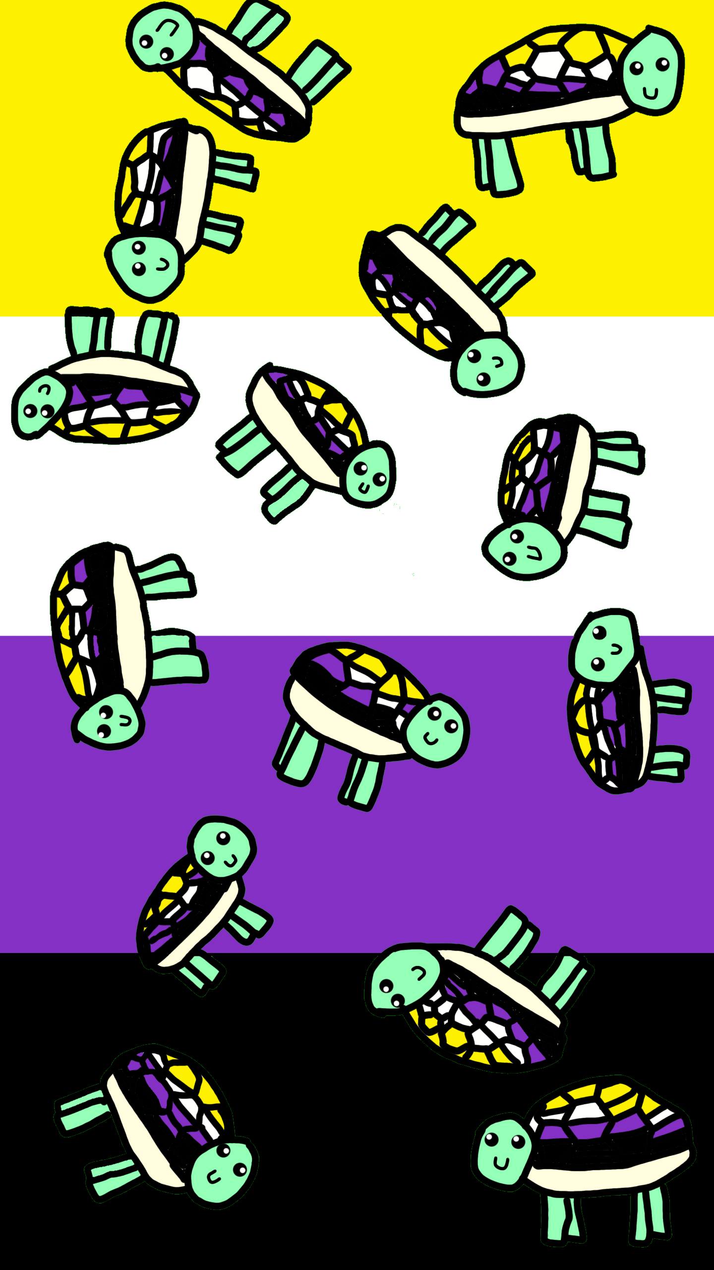 1440x2560 An enby turtle phone wallpaper, because I was feeling extra artsy today lol