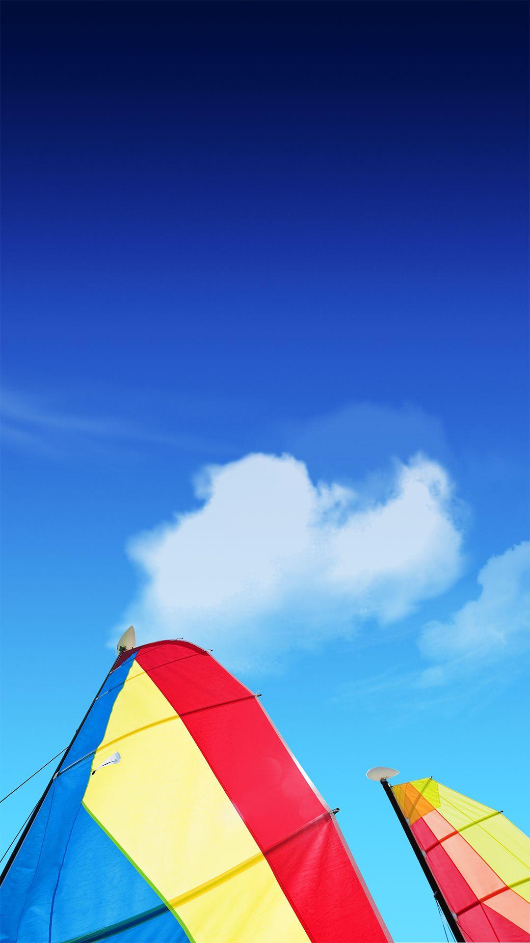 1080x1920 Lenovo Stock Blue Sky Colorful Boats Android Wallpaper free download