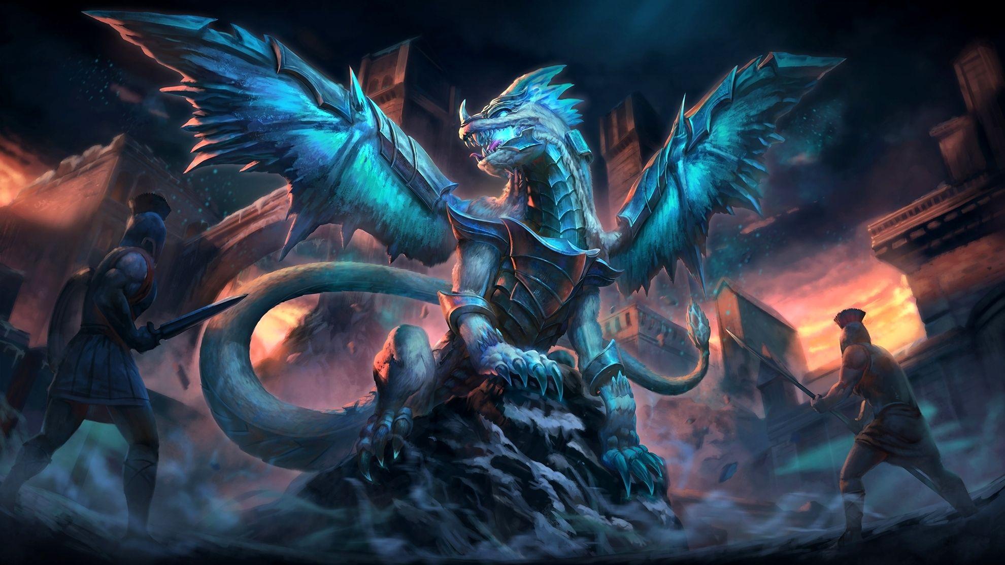 1980x1114 Ice Dragon Wallpaper HD Android