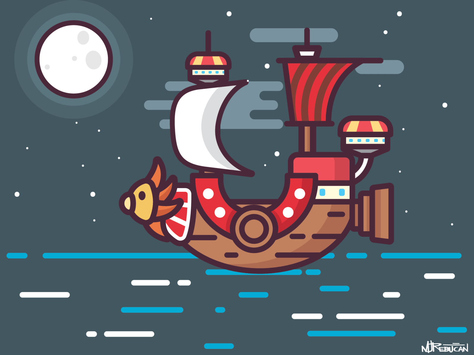 1600x1200 Sunny at Night by Mark Jerome Rebucan on Dribbble