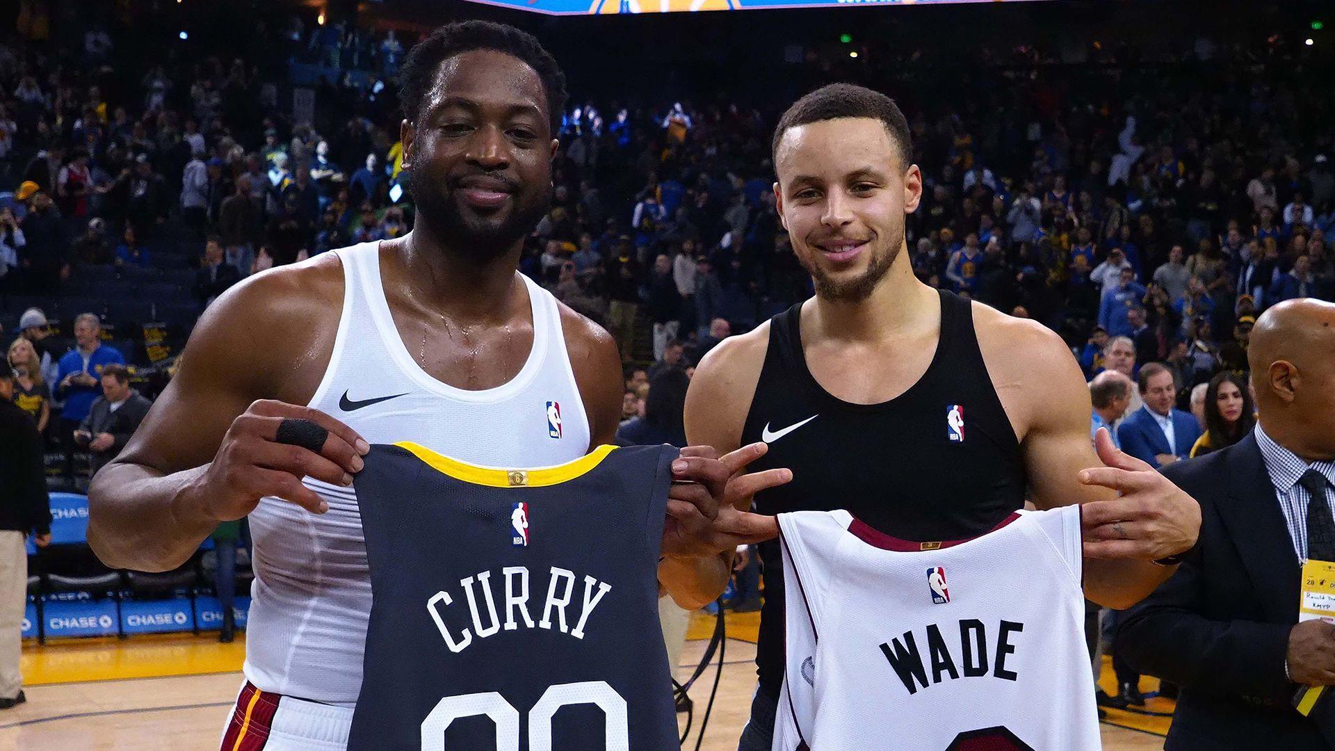 1920x1080 Steph Curry, Dwyane Wade Exchange Jerseys After Warriors Heat Game