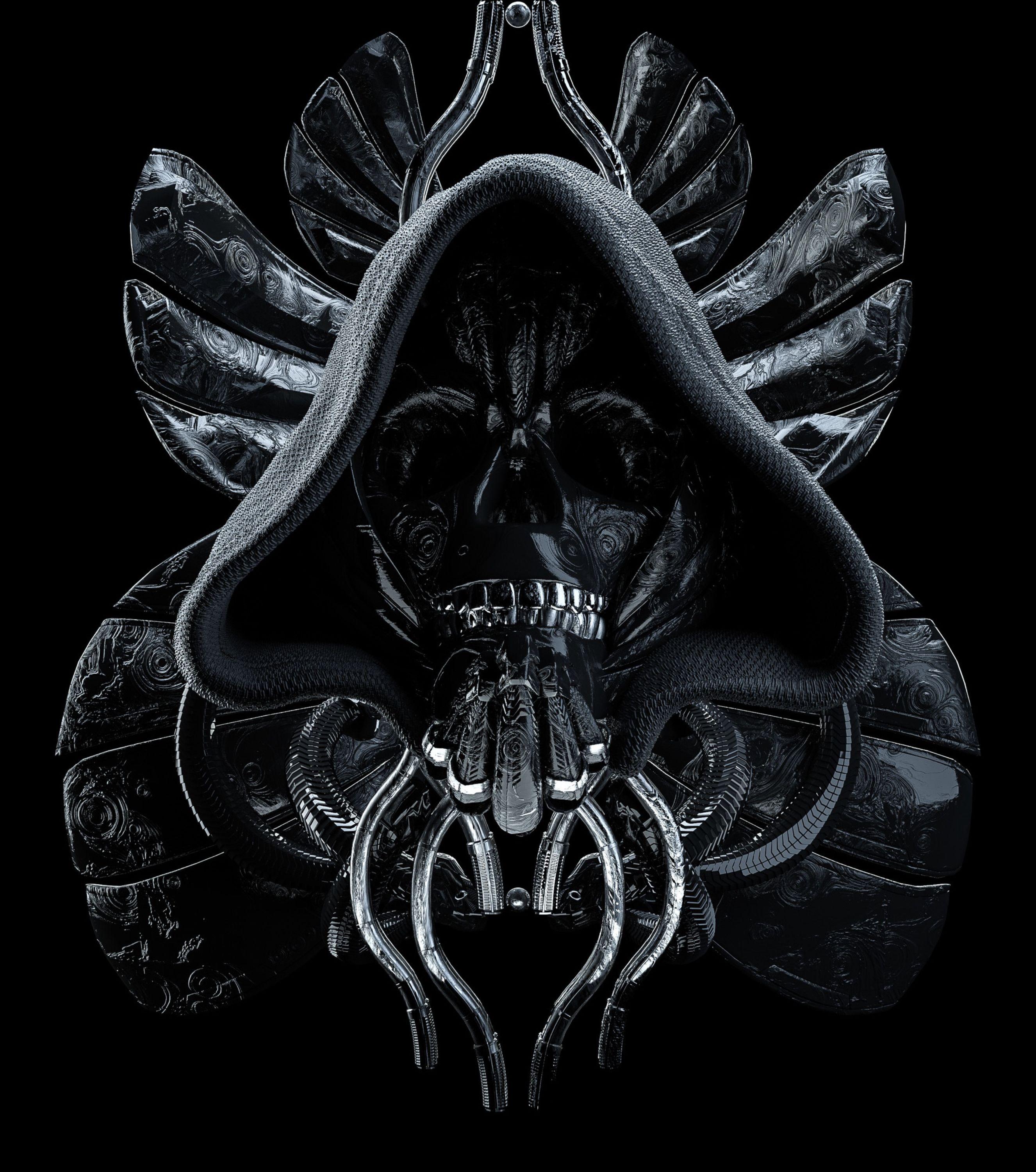 2653x3000 Download Wallpaper 2653x3000 Skull, Hood, Dark, Futurism, Sci Fi HD Background