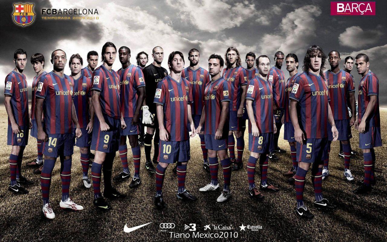 1280x800 Live Sports Gallery Barcelona Team HD Wallpaper Barcelona 09 10 Squad HD Wallpaper