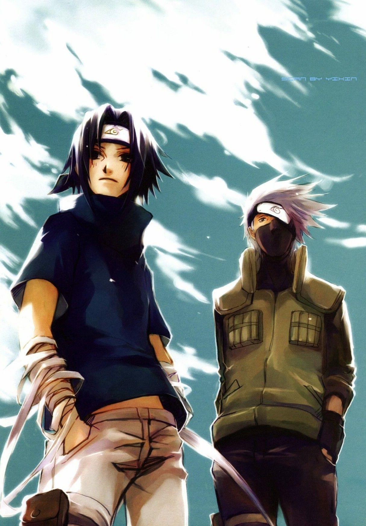 1215x1746 Sasuke Uchiha and Kakashi Hatake Ichiwa fan Art