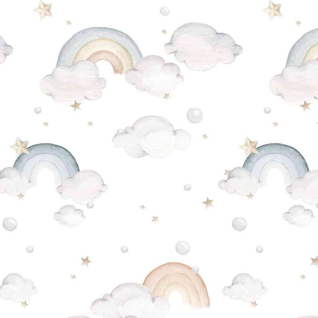 1024x1024 Pastel Rainbows Kids Wallpaper