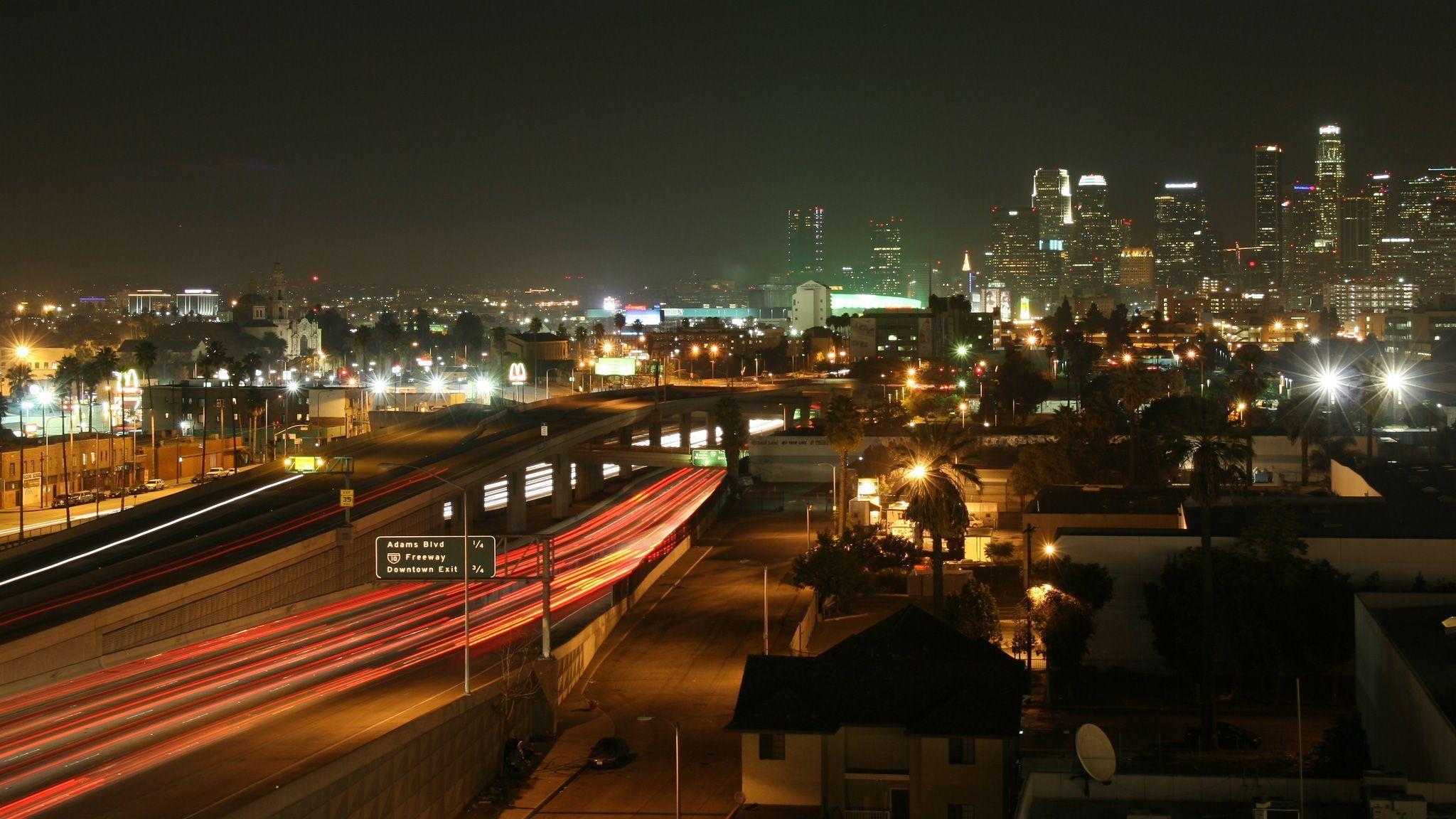2048x1152 HQ Definition Angeles At Night Los Angeles At Night Wallpaper