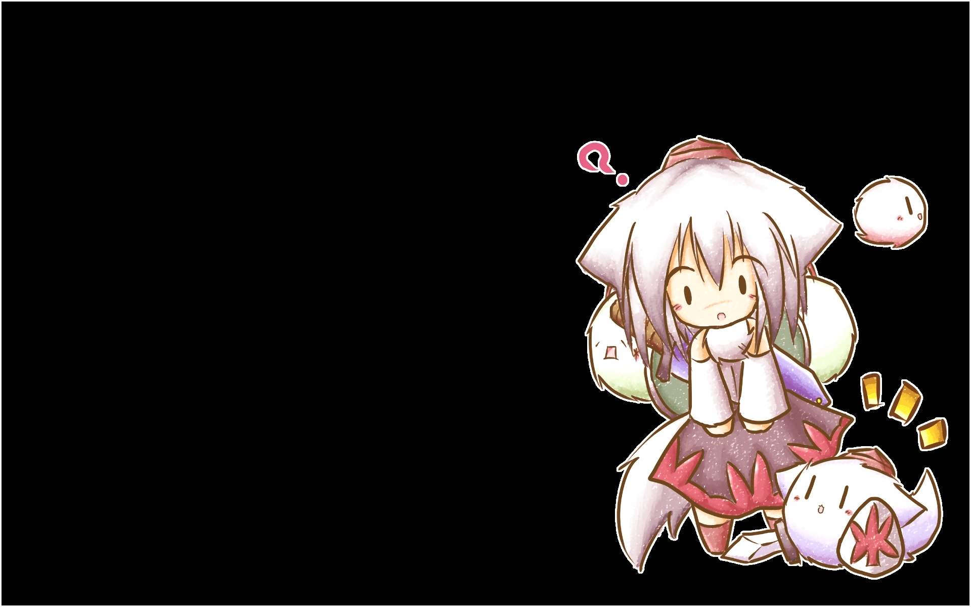 1920x1200 Touhou Inubashiri Momiji Anime Anime Girls Manga Animal Ears Dark Background Edit Minimalism Mofuji Wallpaper:1920x1200