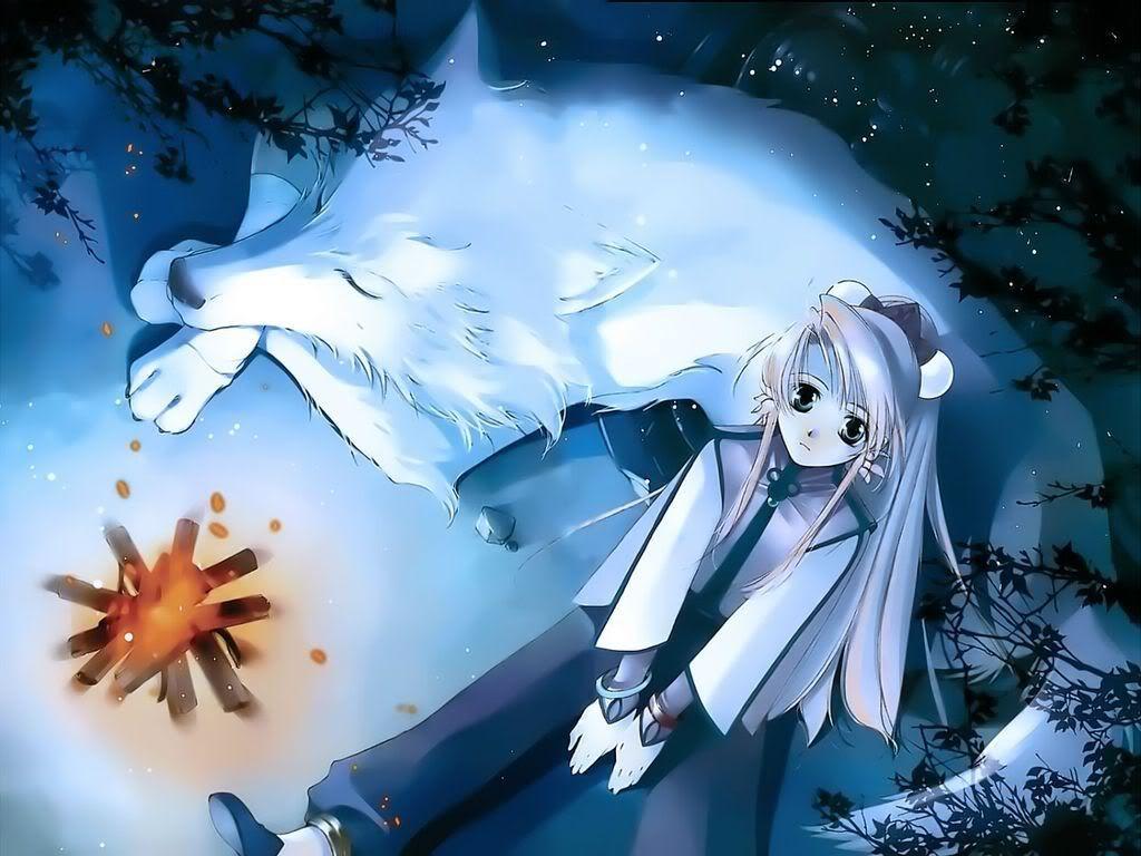 1024x768 Anime Wallpaper Wolf Girl