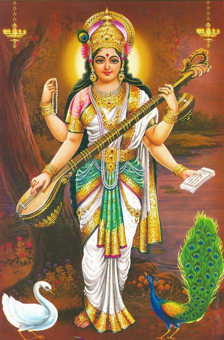736x1119 Goddess Saraswati devi Saraswati: Goddess of Knowledge & Arts. Saraswati goddess, Saraswati devi, Hindu deities
