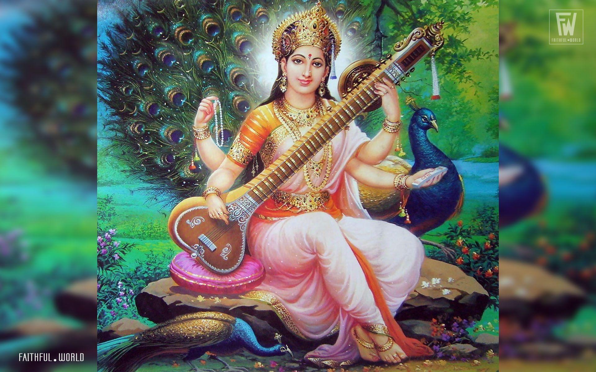 1920x1200 Goddess Saraswati Wallpaper