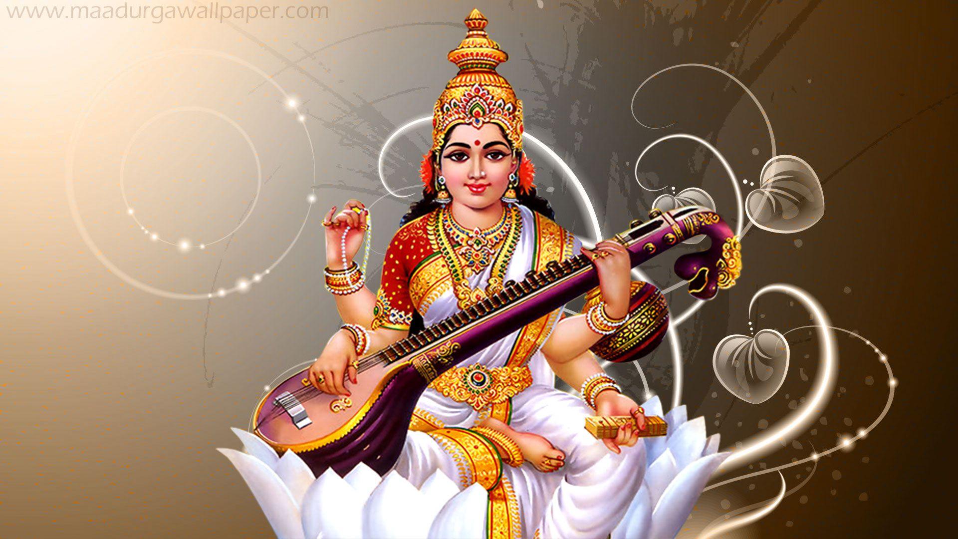 1920x1080 Saraswati Wallpaper. Saraswati Wallpaper, Durga Lakshmi Saraswati Wallpaper and Lakshmi Saraswati Ganesh Wallpaper