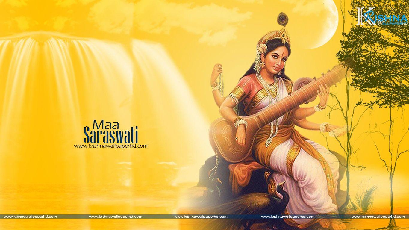 1366x768 Maa Saraswati HD Image Free Download Wallpaper Hd Free God HD Wallpaper, Image, Pics And Photo
