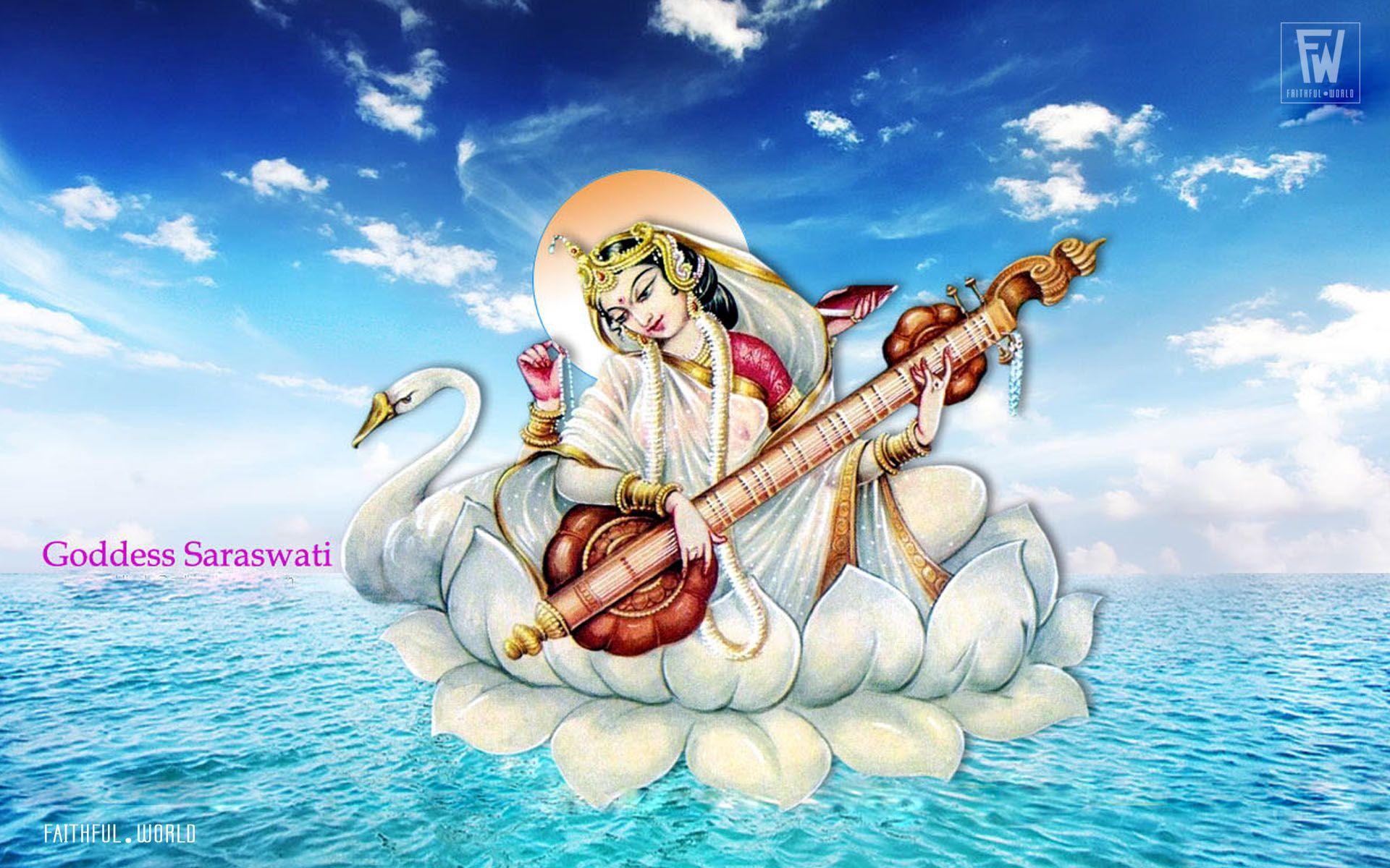 1920x1200 Goddess Saraswati Wallpaper