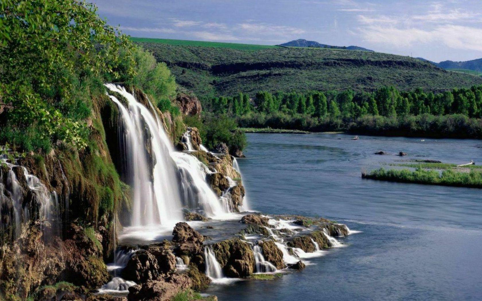 1680x1050 Landscape With Waterfall desktop PC and Mac wallpaper