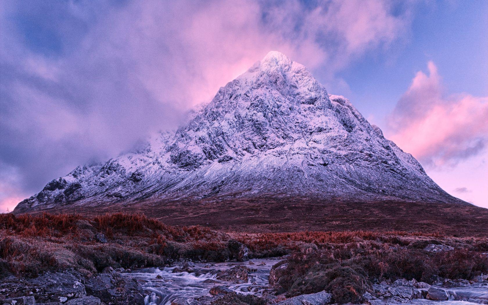 1680x1050 Download wallpaper 1680x1050 mountain, river, stream, peak, landscape, scotland widescreen 16:10 HD background