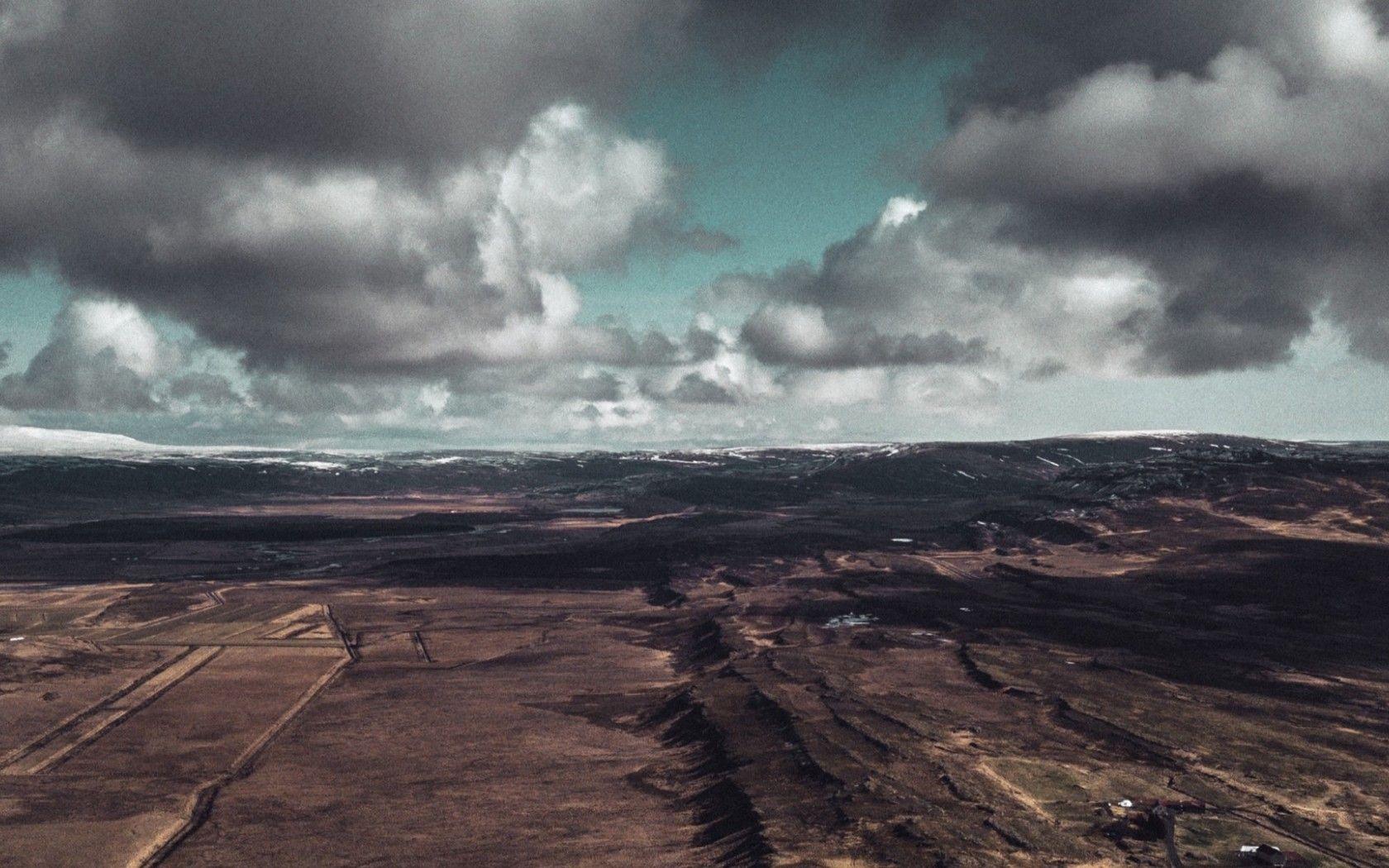 1680x1050 Aerial view of a cloudy landscape HD Wallpaper 1680x1050