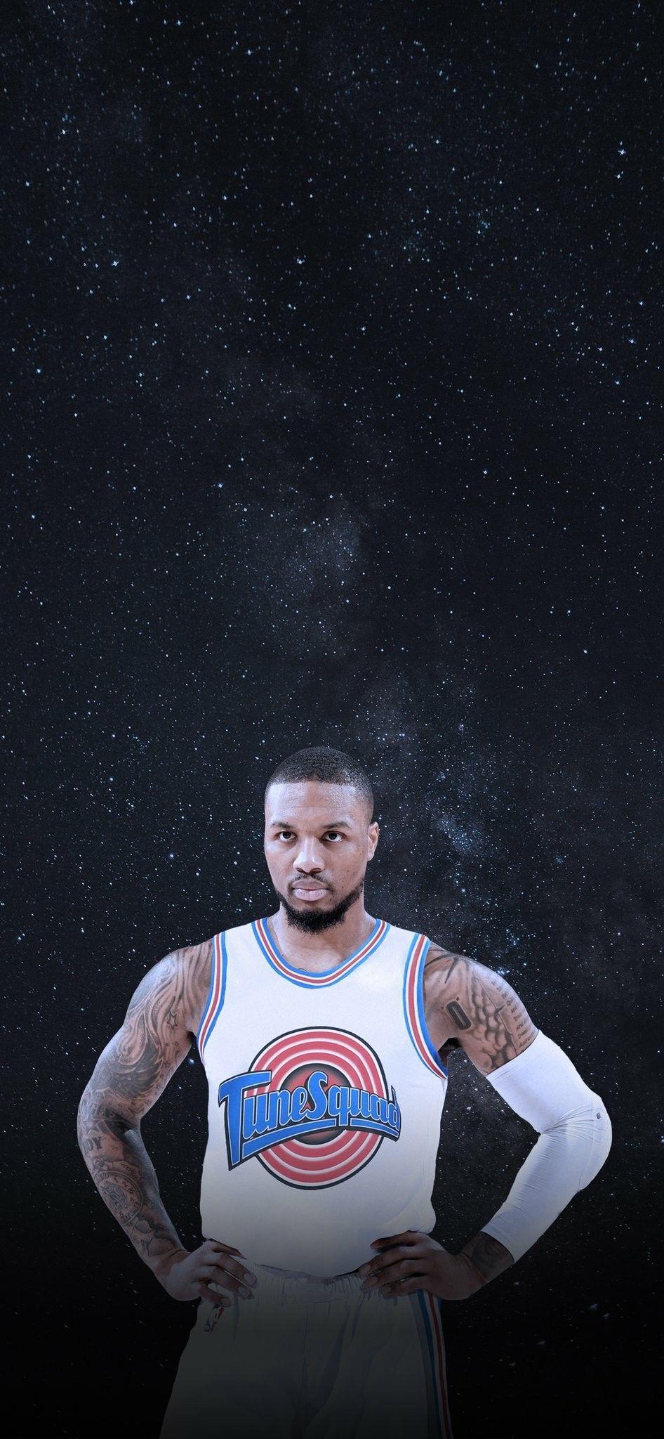 946x2048 Lillard TuneSquad Wallpaper. Basketball wallpaper, Basketball players nba, Basketball art