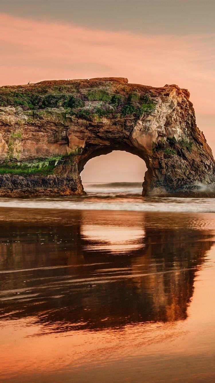 750x1334 Santa Cruz, California, Coast Scenery, Rock, Sea 750x1334 IPhone 8 7 6 6S Wallpaper, Background, Picture, Image