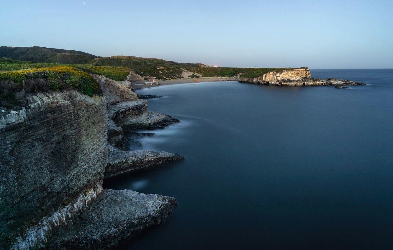 1332x850 Wallpaper beach, California, Santa Cruz County image for desktop, section пейзажи