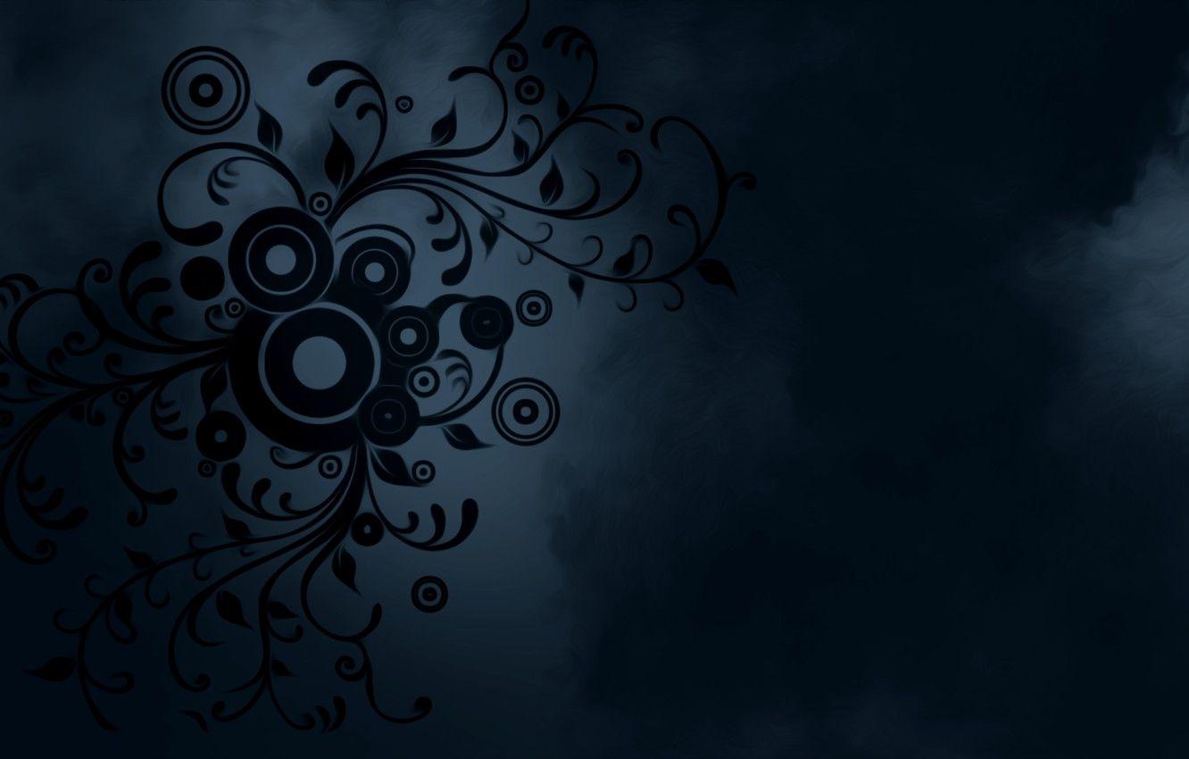 1332x850 Wallpaper circles, flowers, blue, patterns, smoke, minimalism image for desktop, section абстракции