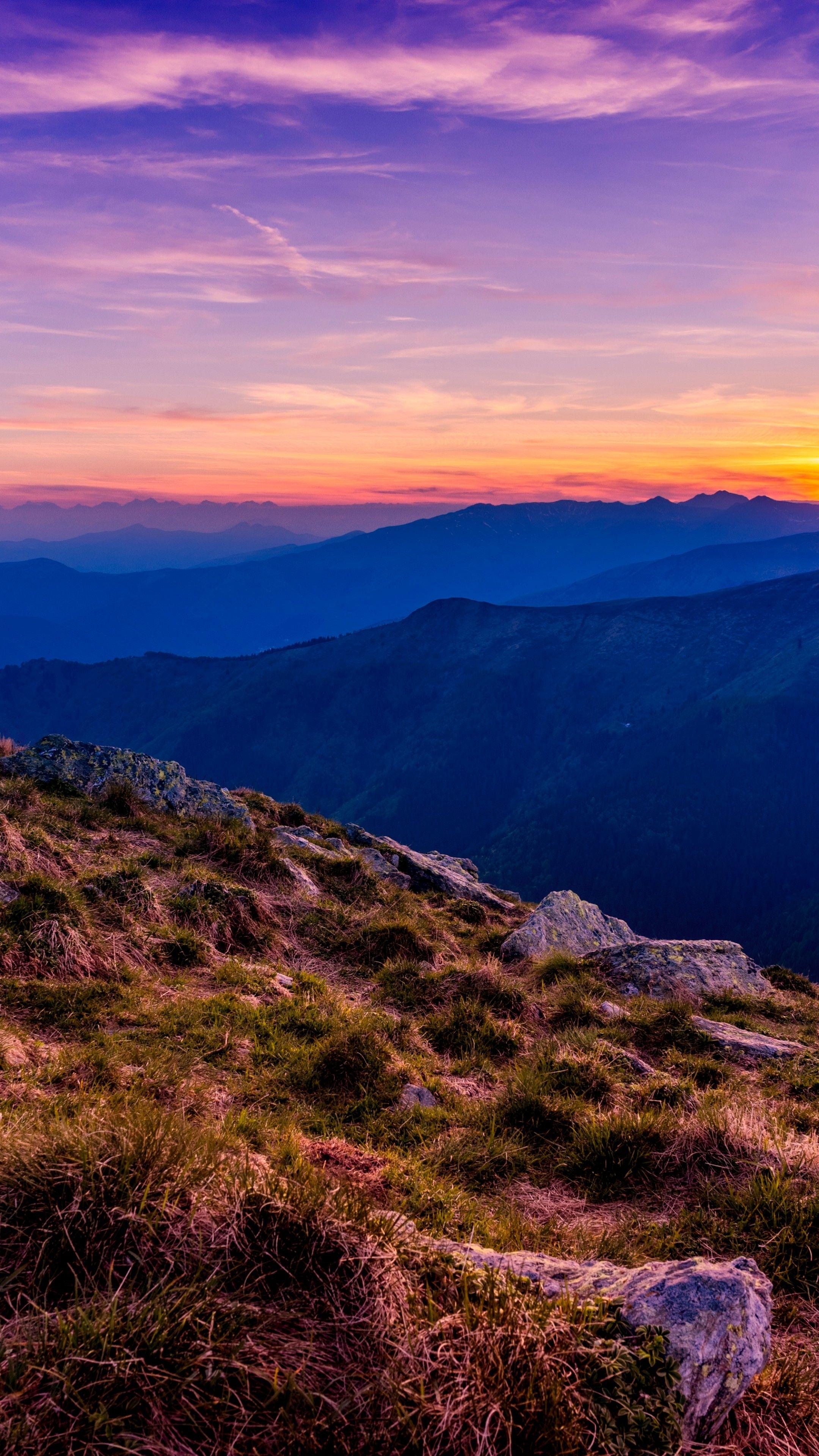 2160x3840 Wallpaper mountains, 5k, 4k wallpaper, 8k, clouds, sunset, Nature