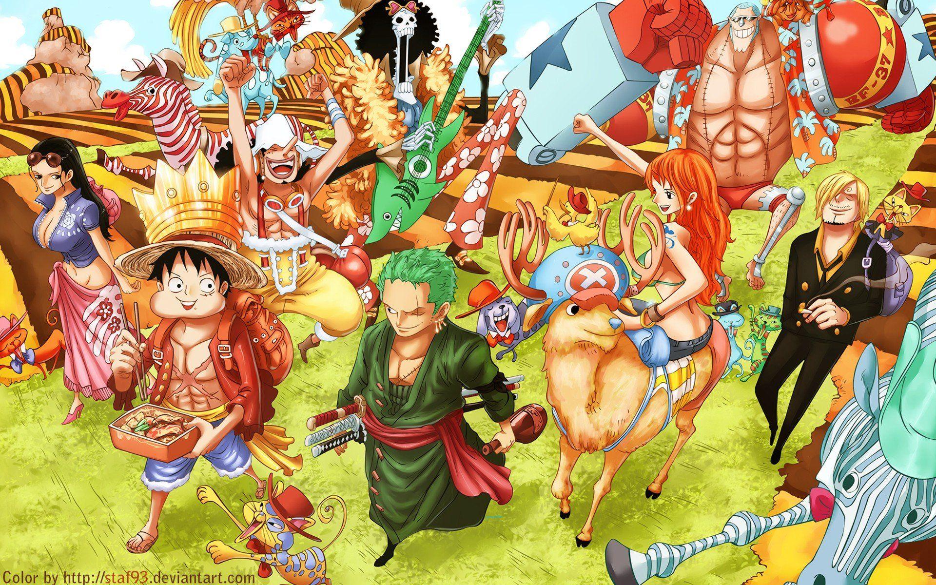 1920x1200 One Piece, Nico Robin, Roronoa Zoro, Usopp, Franky, Sanji, Monkey D. Luffy, Tony Tony Chopper, Brook, Nami, Straw Hat Pirates Wallpaper HD / Desktop and Mobile Background