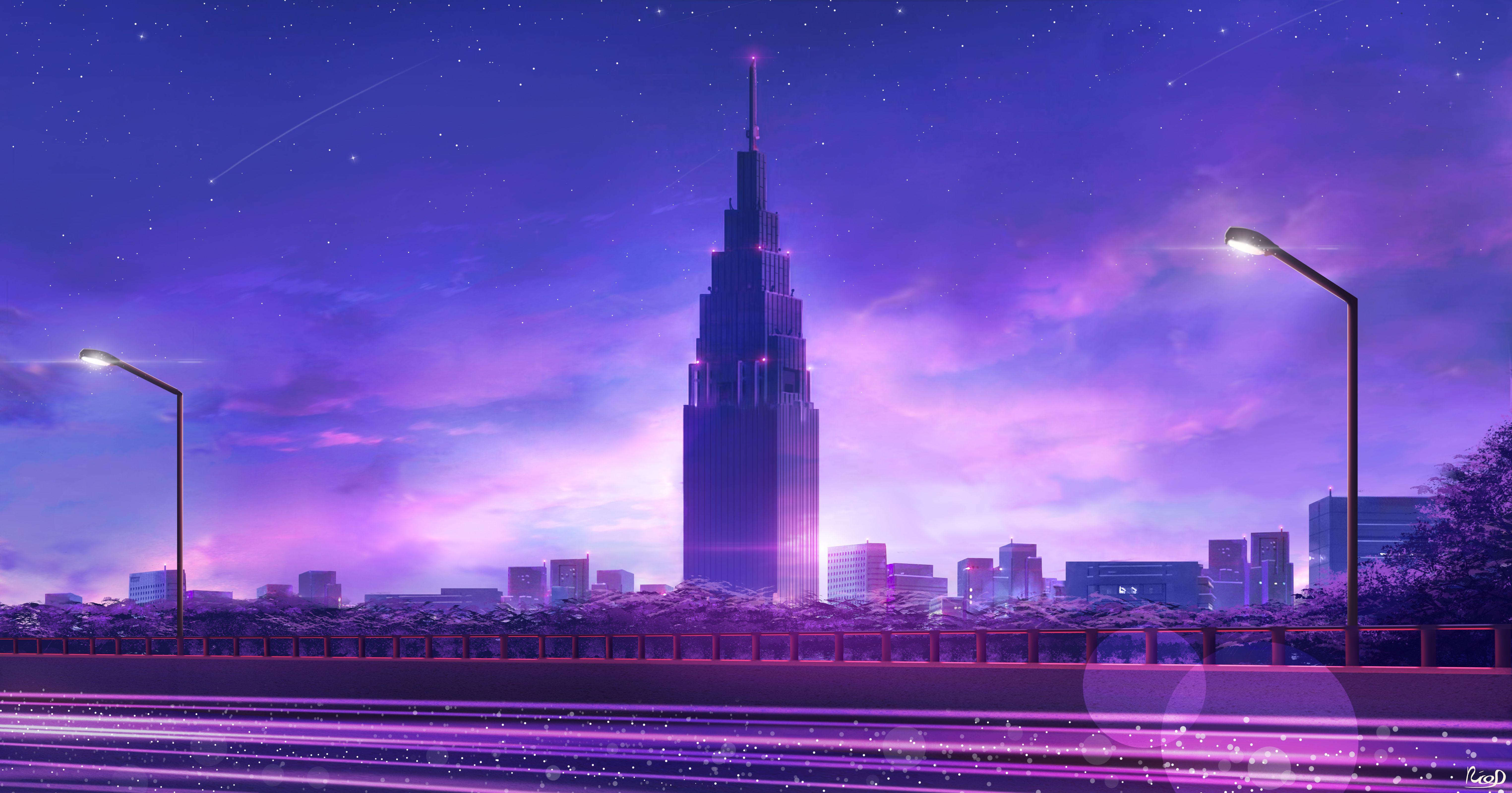 Purple Cityscape Wallpapers Top Free Purple Cityscape Backgrounds