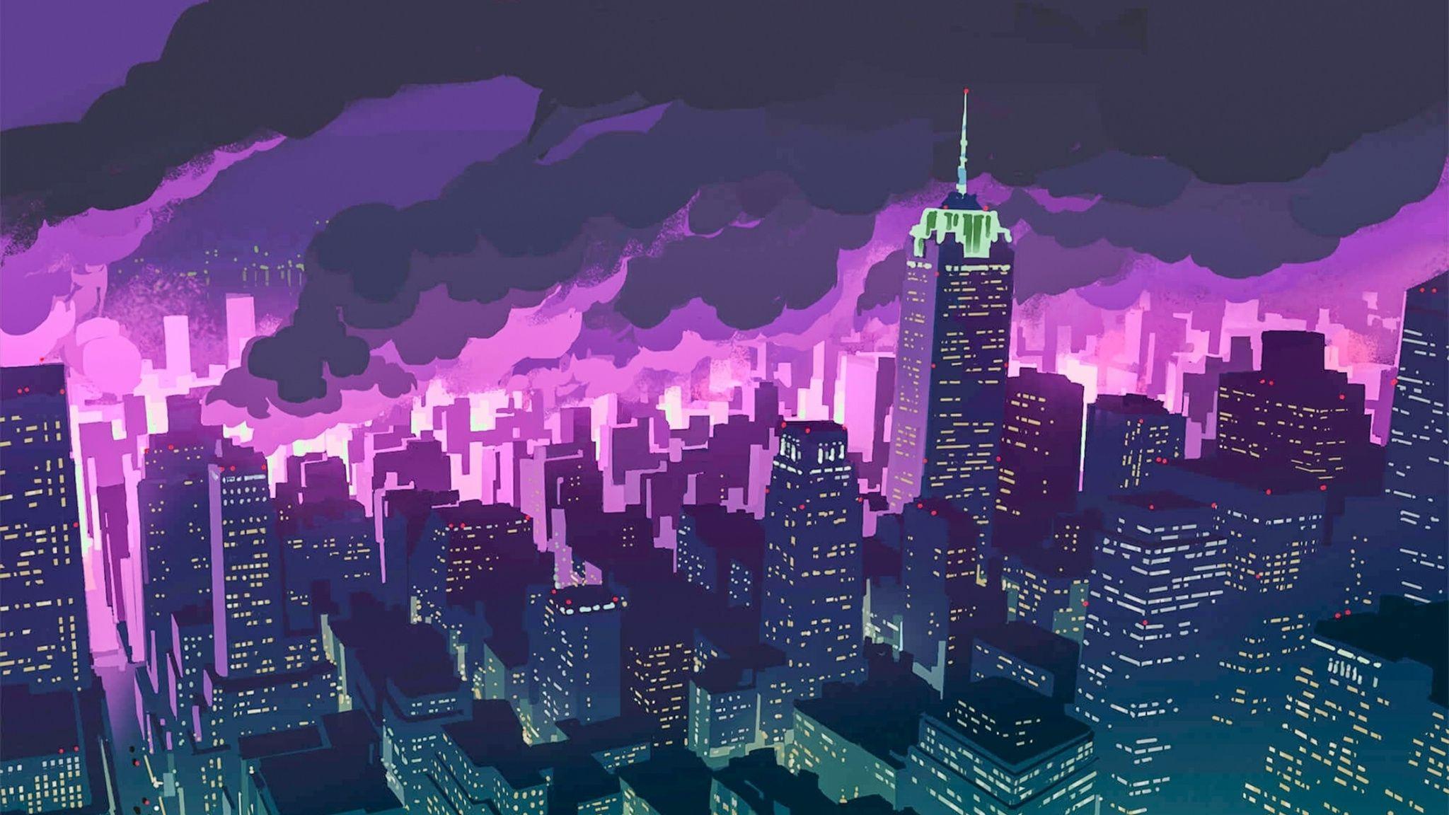 Purple Cityscape Wallpapers - Top Free Purple Cityscape Backgrounds