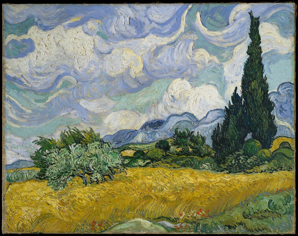 1200x950 Vincent van Gogh. Wheat Field with Cypresses