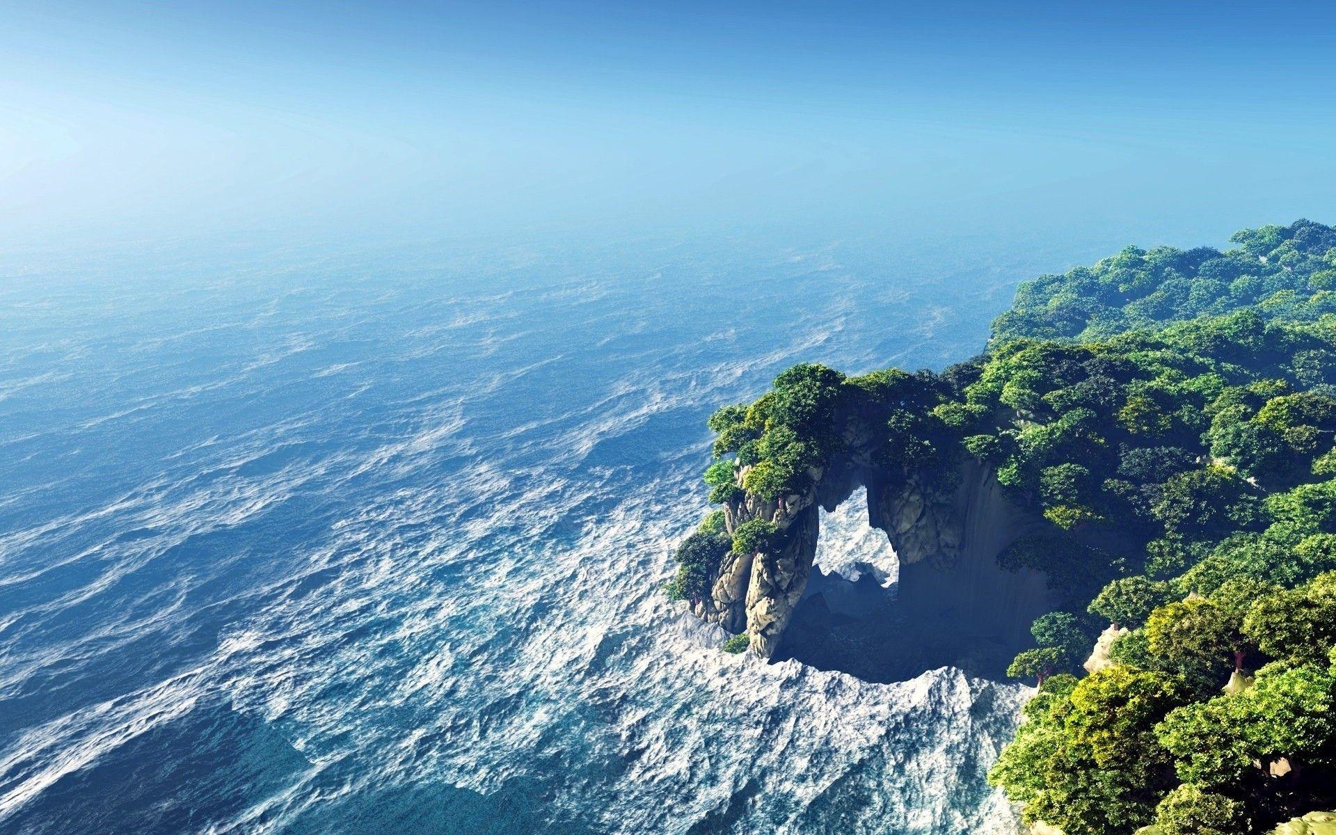 1920x1200 Render nature sea shorelines wallpaper. PC