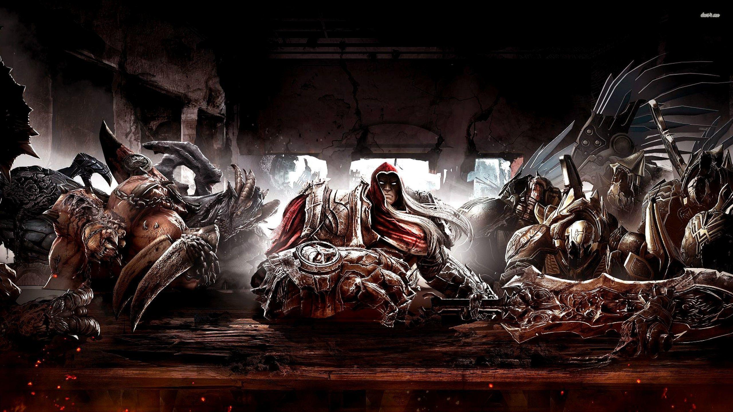 2560x1440 Free download Four Horsemen at the table in Darksiders wallpaper Game [2560x1440] for your Desktop, Mobile & Tablet. Explore Four Horsemen Wallpaper. Four Horsemen Wallpaper, Darksiders Four Horsemen Wallpaper