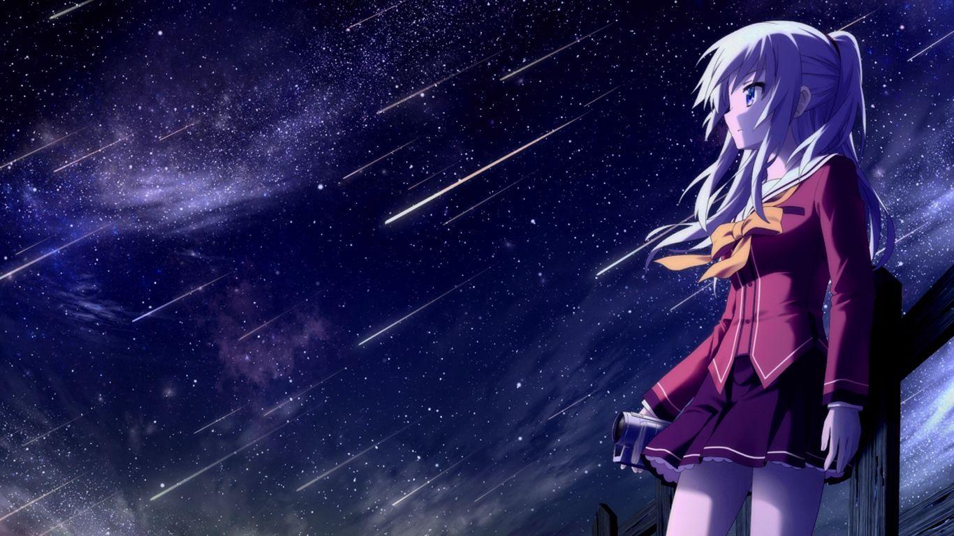 1366x768 Charlotte Anime HD Wallpaper
