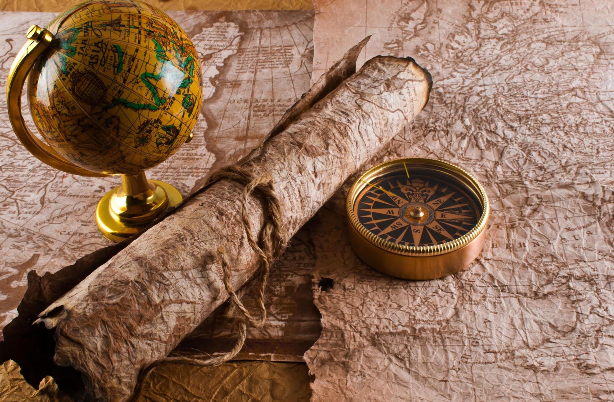 2560x1677 World Map With Compass Wallpaper