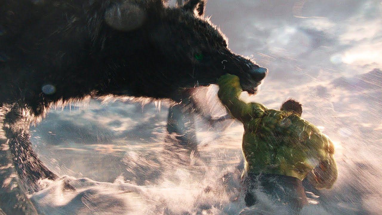 1280x720 Hulk vs Fenris Wolf Scene Ragnarok (2017) Movie CLIP HD