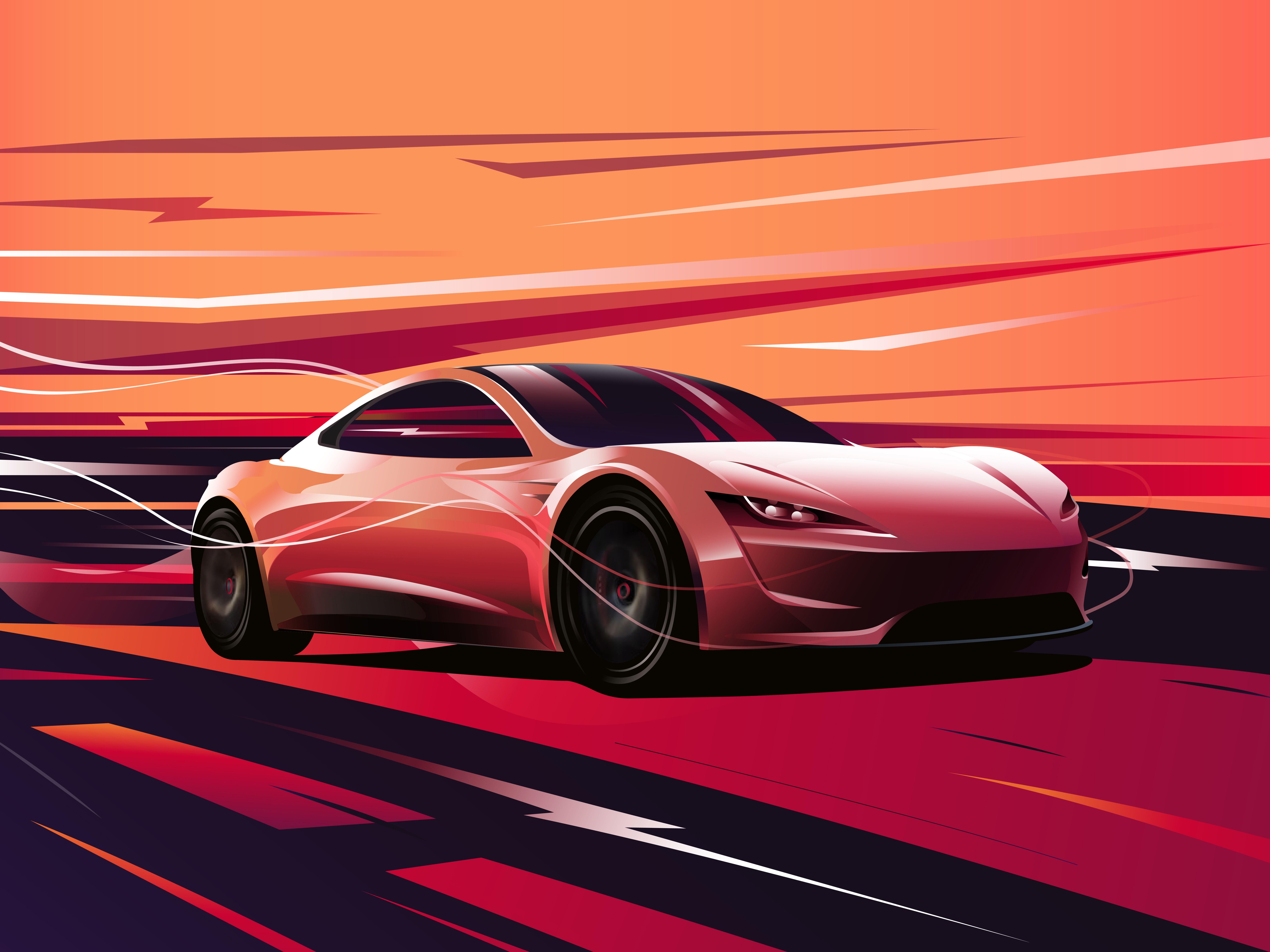 8334x6250 Tesla Roadster Digital Art 8k, HD Cars, 4k Wallpaper, Image, Background, Photo and Picture