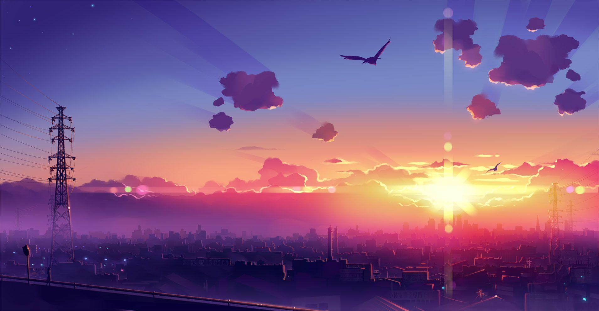 1909x992 Anime Scenery Wallpaper