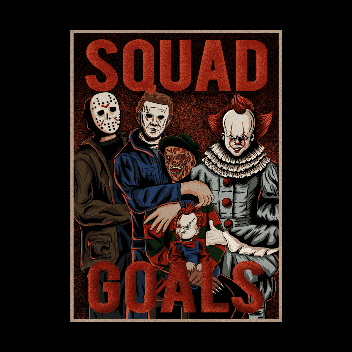 1200x1200 horror squad goals. opoyostudio's Artist Shop. Scary wallpaper, Horror movie icons, Halloween wallpaper