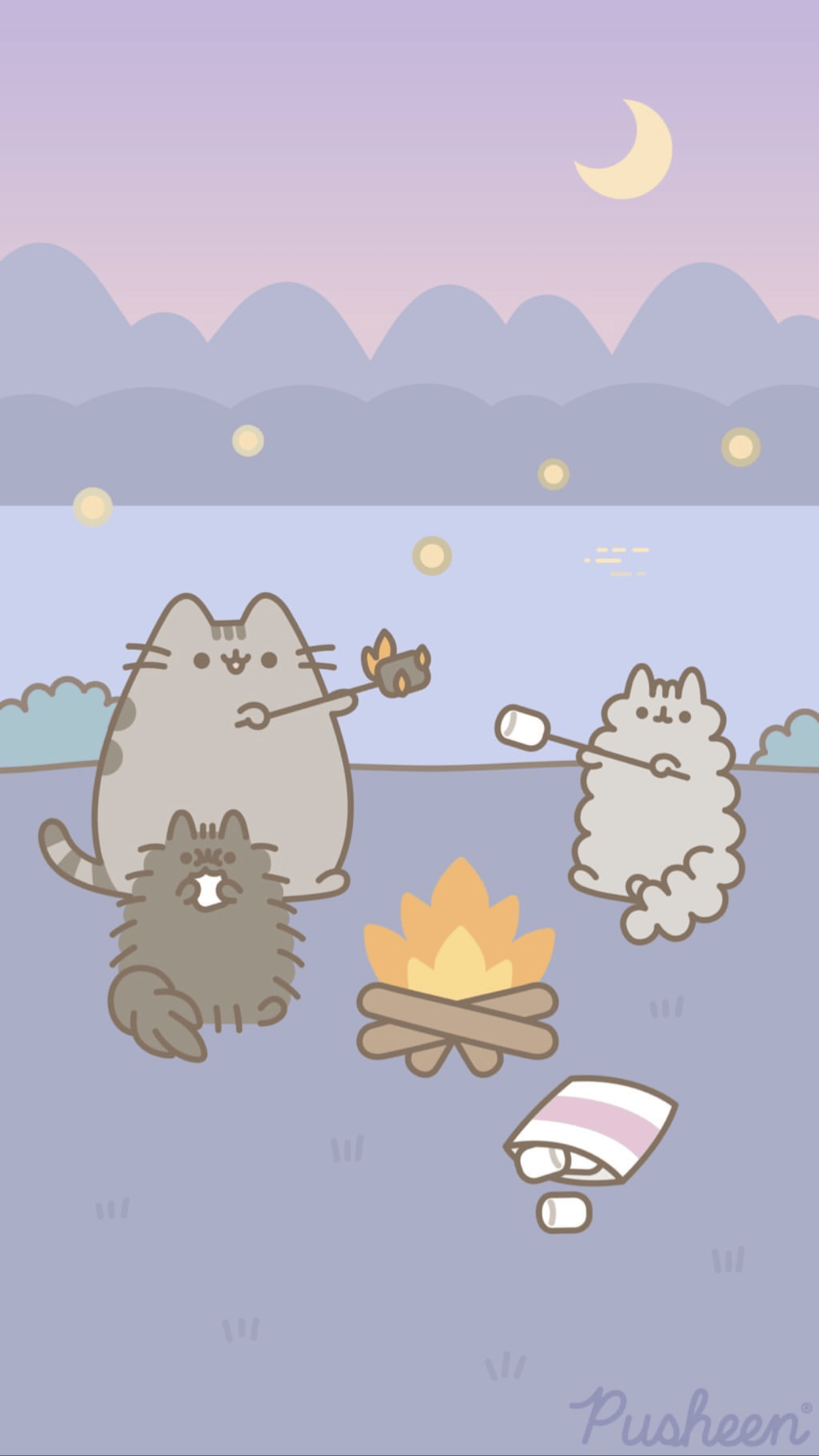 1242x2208 Pusheen the cat iphone wallpaper camping summer. Pusheen cute, iPhone wallpaper cat, Pusheen