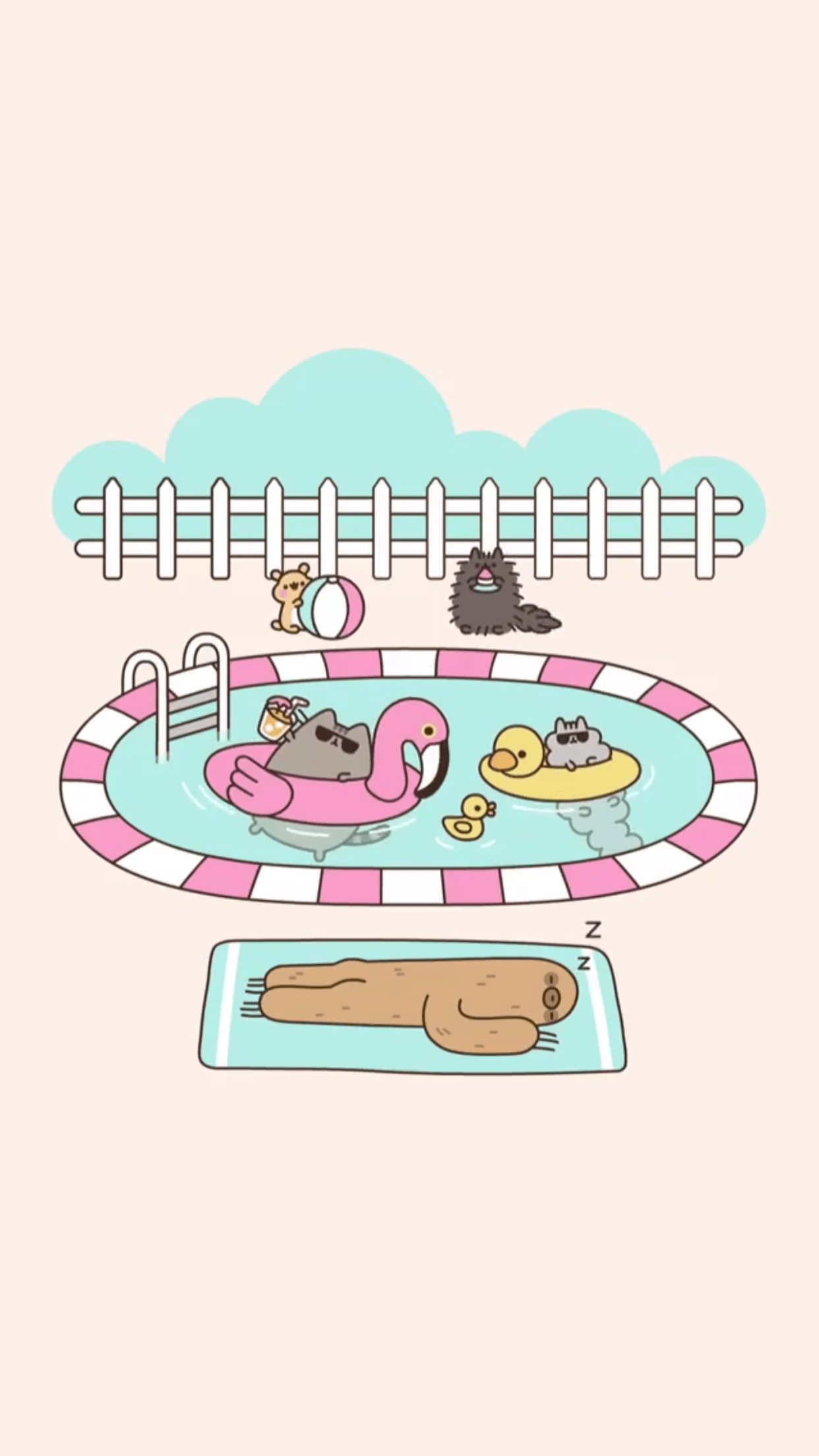 summer sloth pusheen