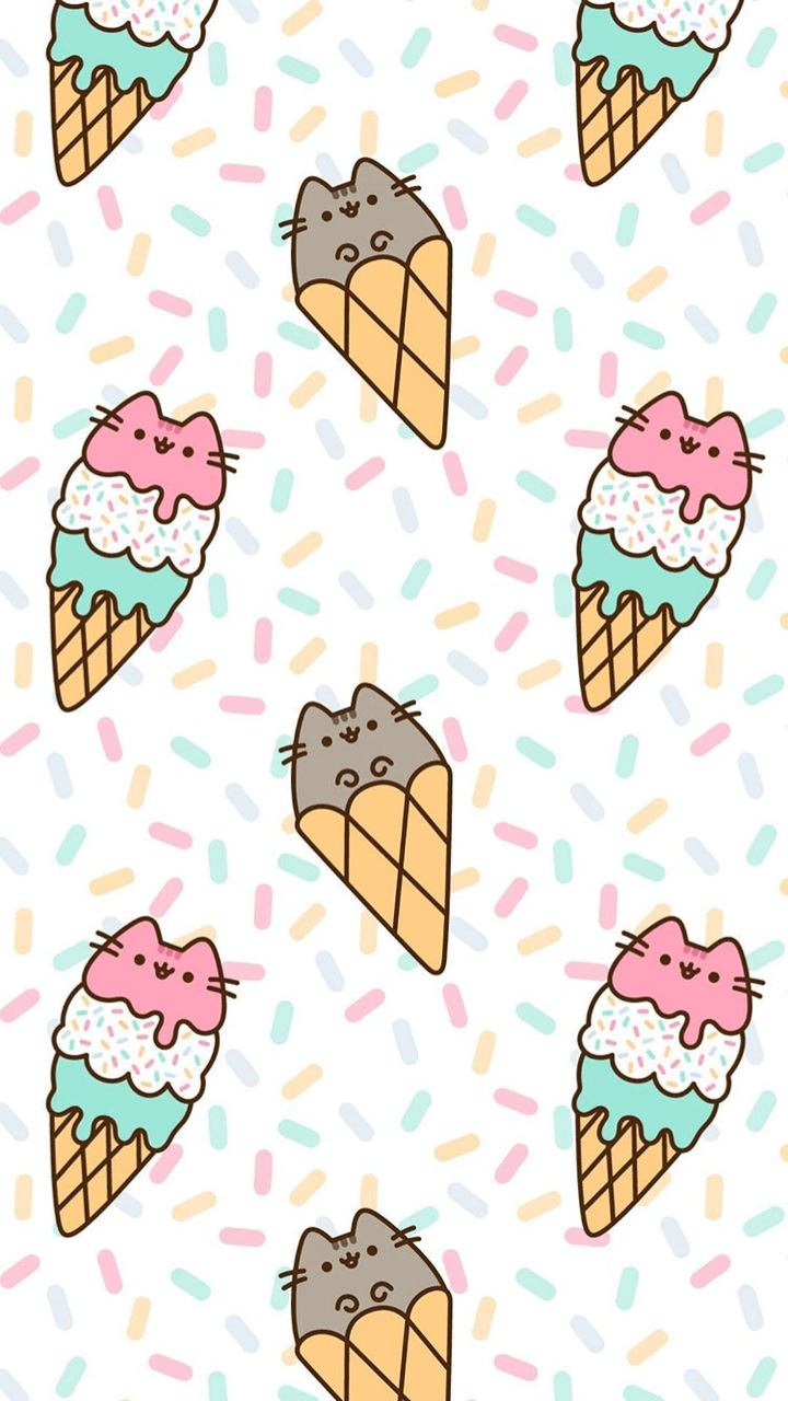 720x1280 Pusheen Cat Summer Wallpaper