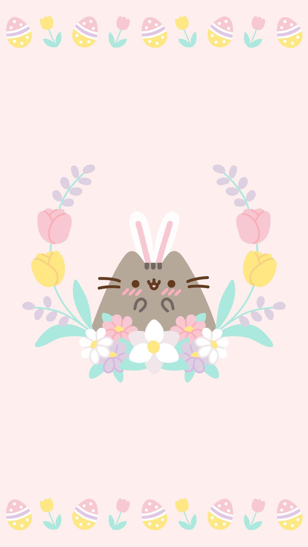 1080x1920 Pusheen Easter Wallpaper