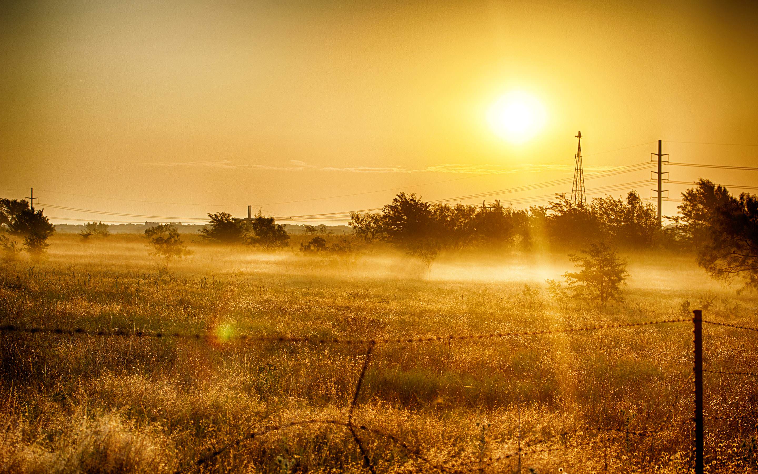 2880x1800 Yellow Sunset On Meadow Wallpaper HD Wallpaper. High