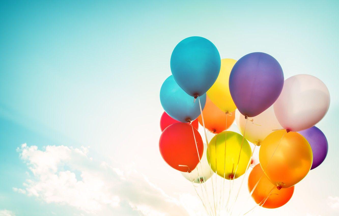 1332x850 Wallpaper summer, the sun, happiness, balloons, stay, colorful, summer, sunshine, happy, balloon image for desktop, section настроения