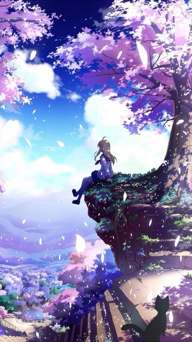 748x1327 anime, Girl, Beautiful, Tree, Summer, Sunshine Wallpaper HD / Desktop and Mobile Background