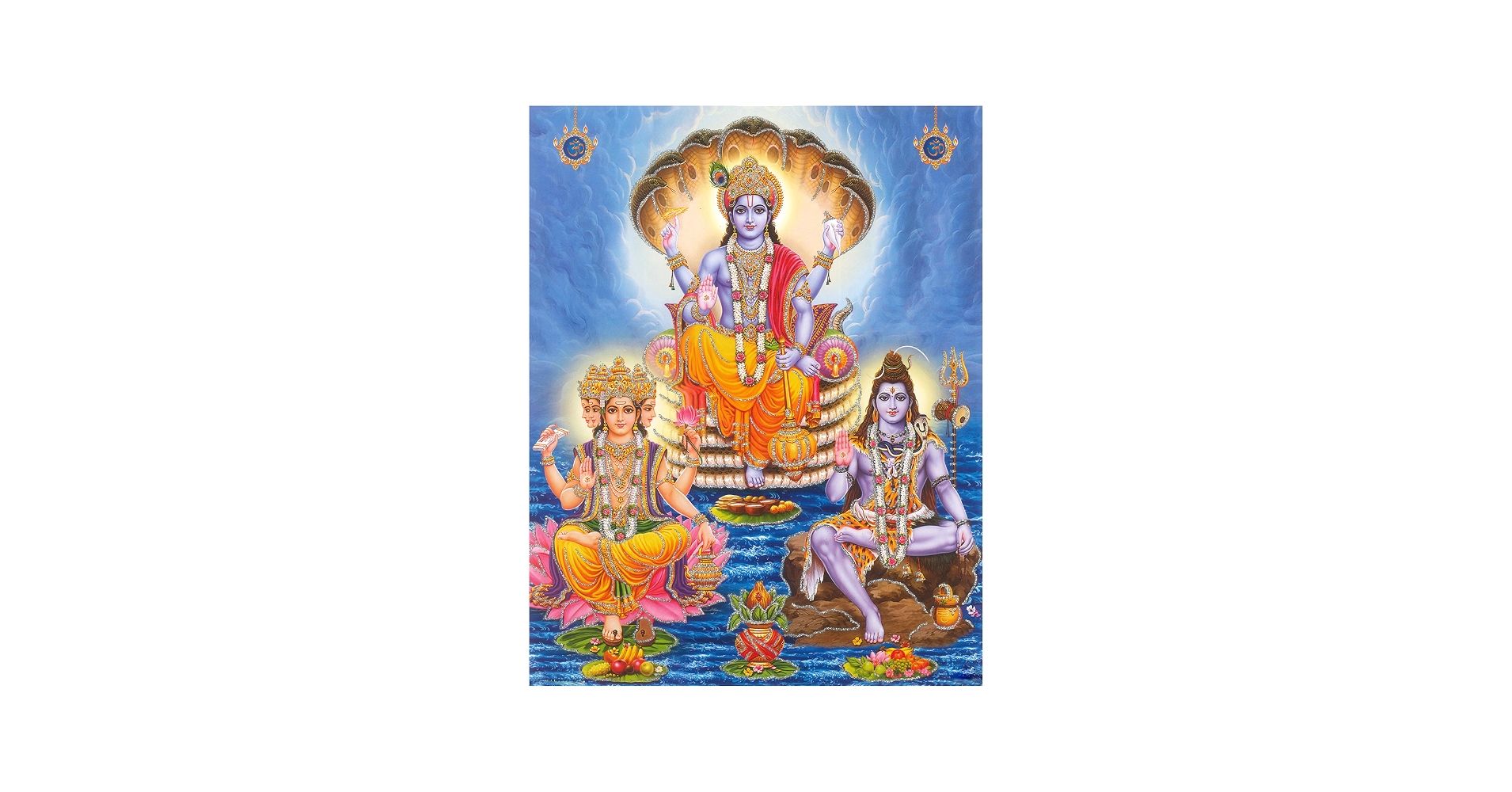 1910x1000 SANVIKA Shiva with Durga and Ganesha in Himalaya, all are sitting your ride, A Wall Art for Home and Office Decor: Posters & Prints
