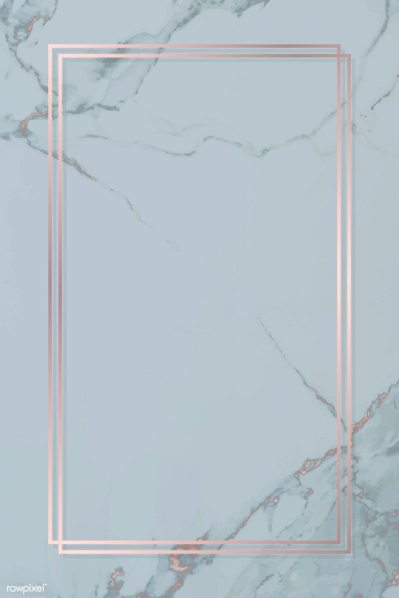 1400x2100 Download premium vector of Rectangle rose gold frame on blue marble. Gold wallpaper background, Rose gold frame, Rose gold background